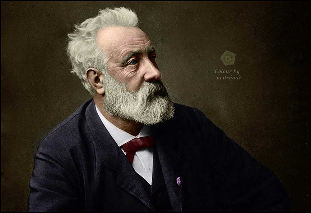 Jules Verne in 1892, colorized by Neitshade at LaterBloomer.com